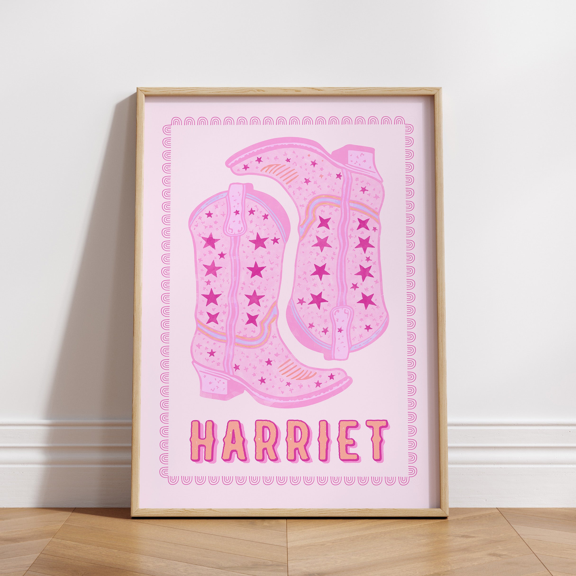 Personalised Cowgirl Boots Name Print