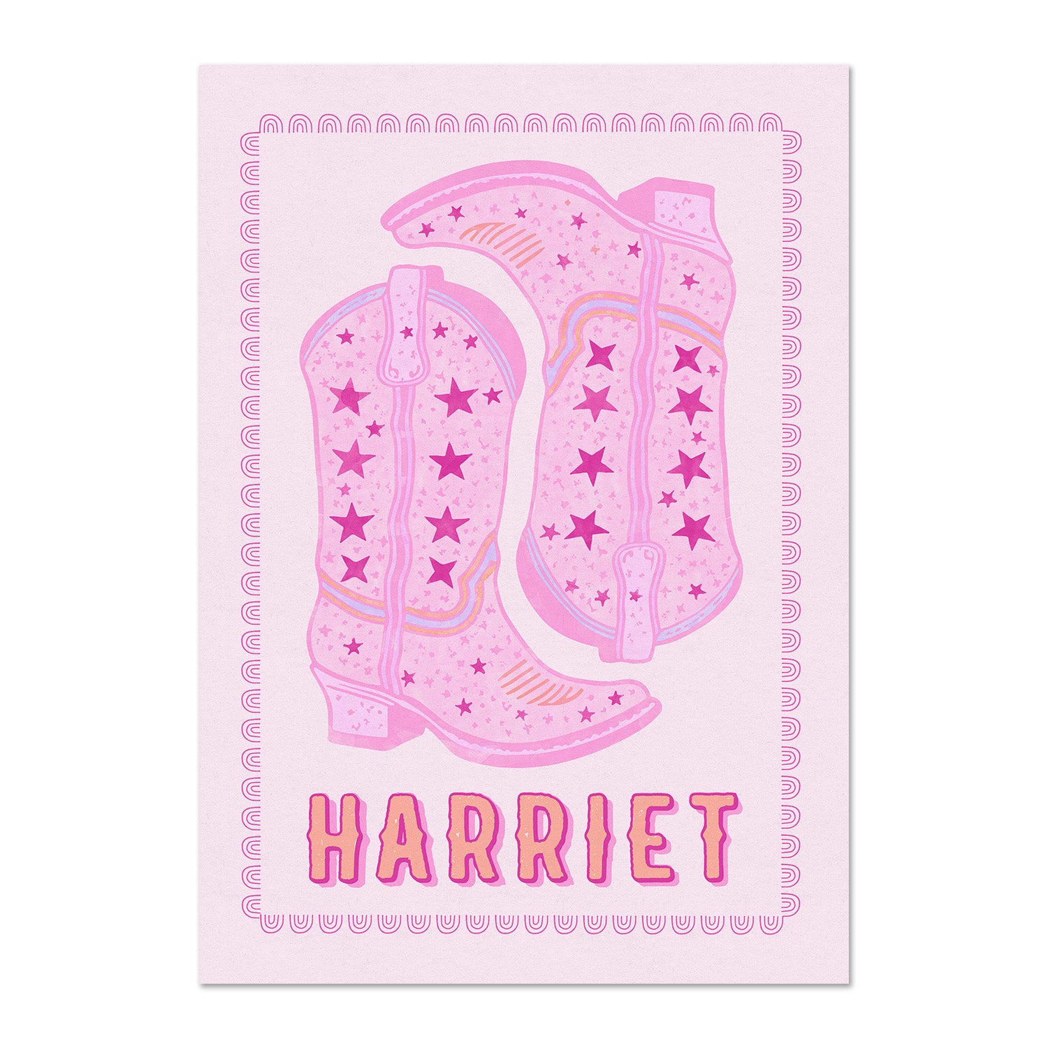 Personalised Cowgirl Boots Name Print