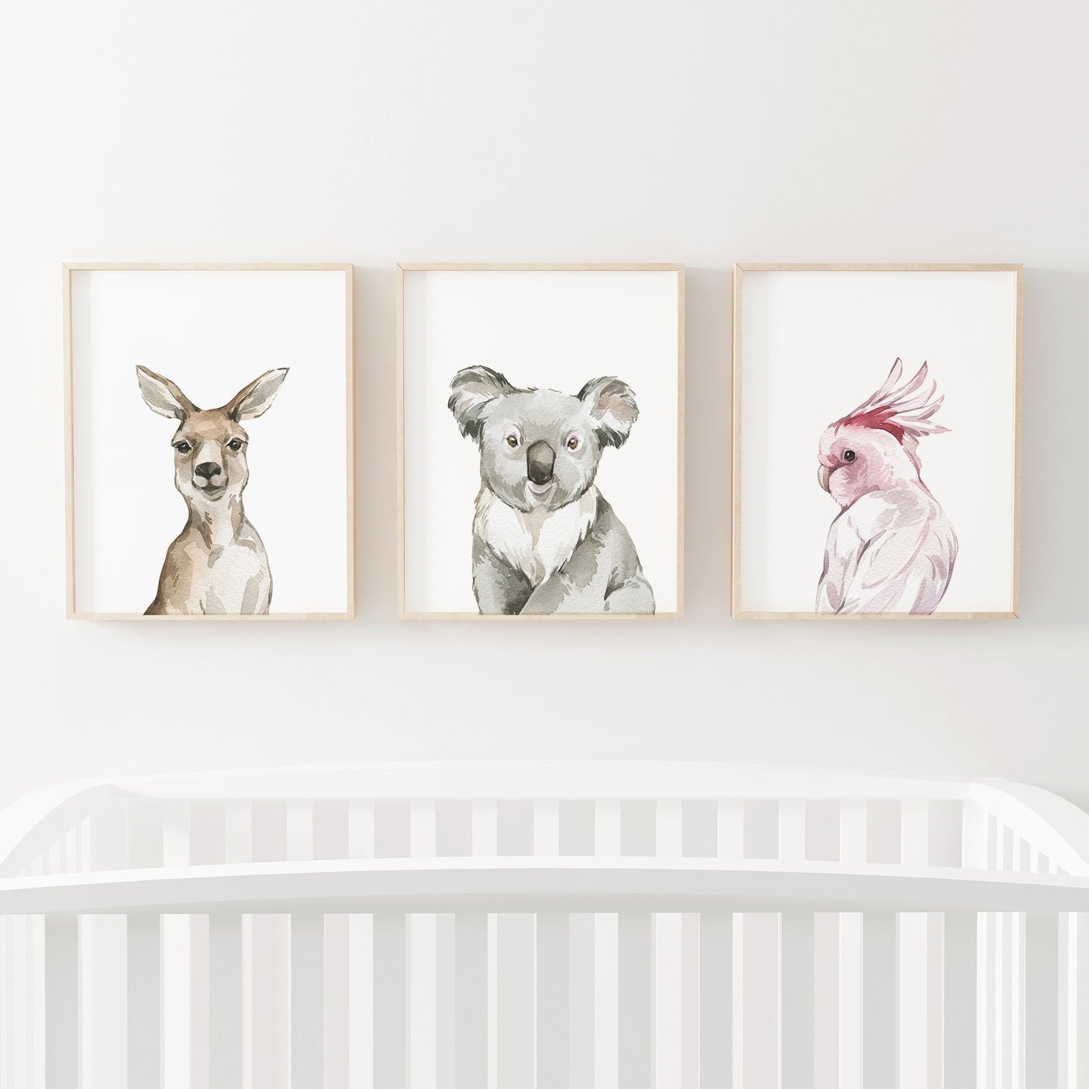 Australian Kangaroo - Tiny Art Club2nursery wall art, kids room prints, nursery prints australia, animal wall art, baby name poster, personalised baby name prints australia