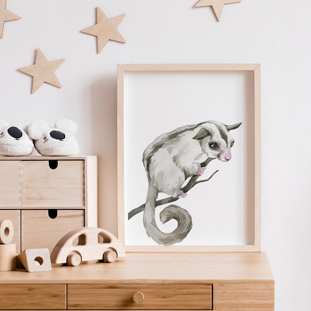 Australian Ringtail Possum - Tiny Art Club4nursery wall art, kids room prints, nursery prints australia, animal wall art, baby name poster, personalised baby name prints australia