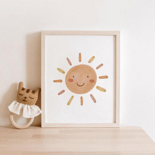 Stunning Boho Happy Sun nursery wall art, kids room prints, nursery ...