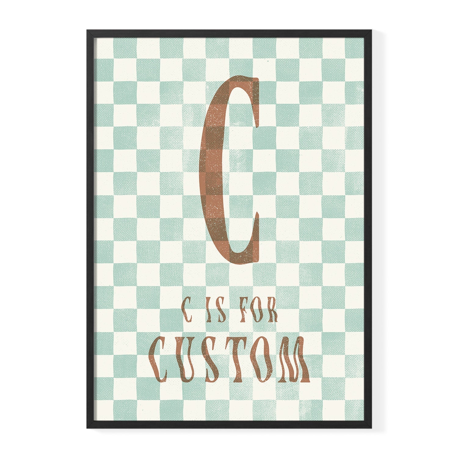 Personalised Checkered Letter & Name Print