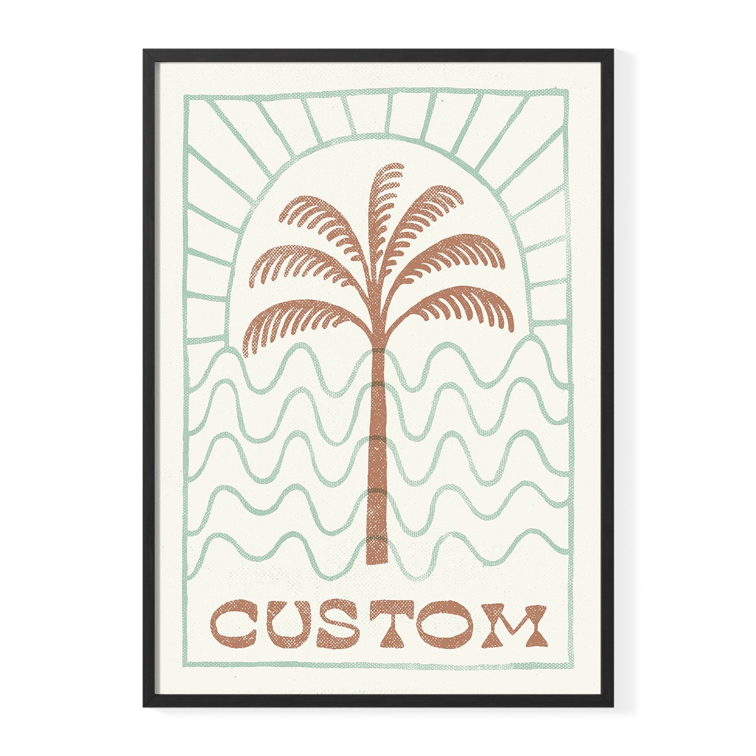 Personalised Palm & Wave Name Print