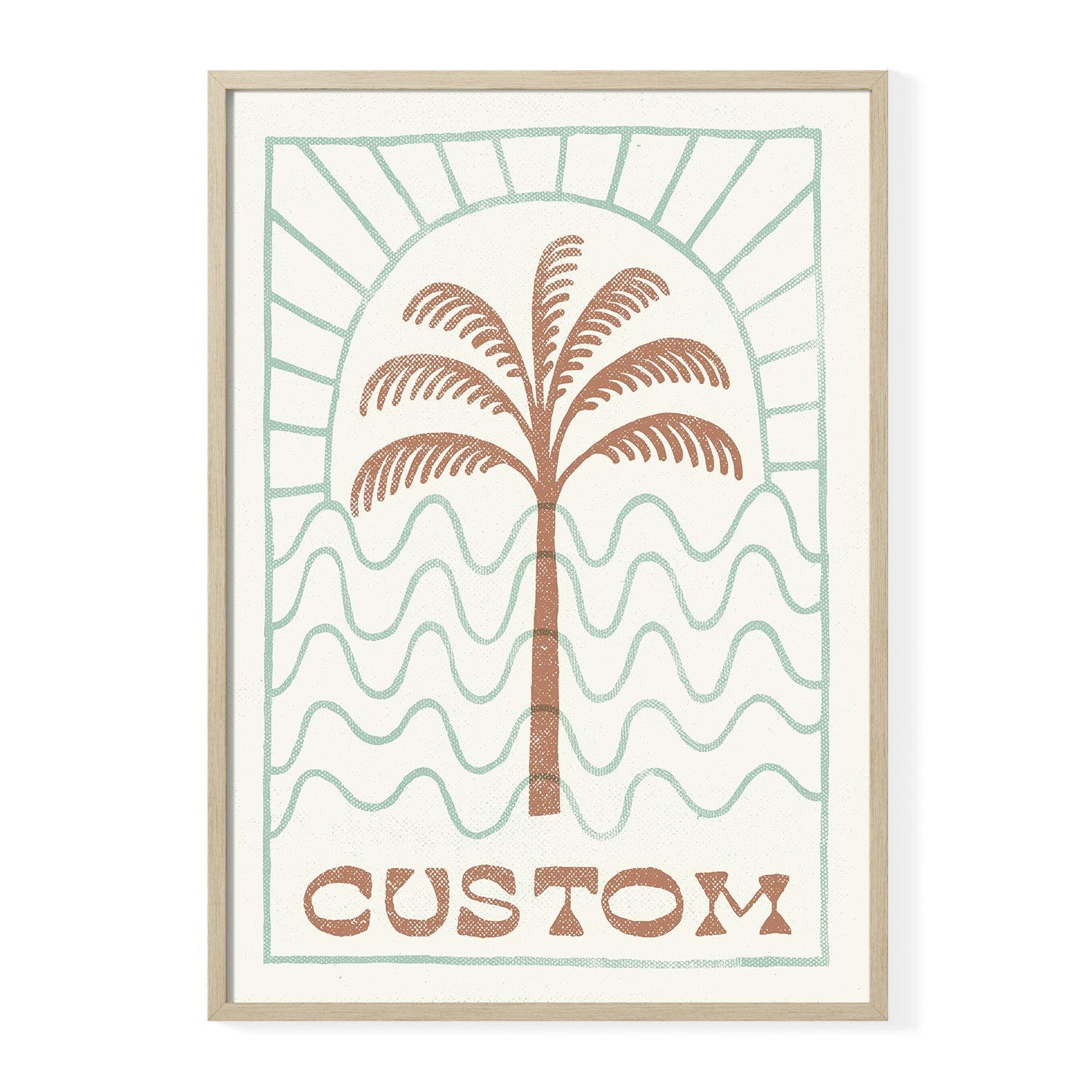 Personalised Palm & Wave Name Print