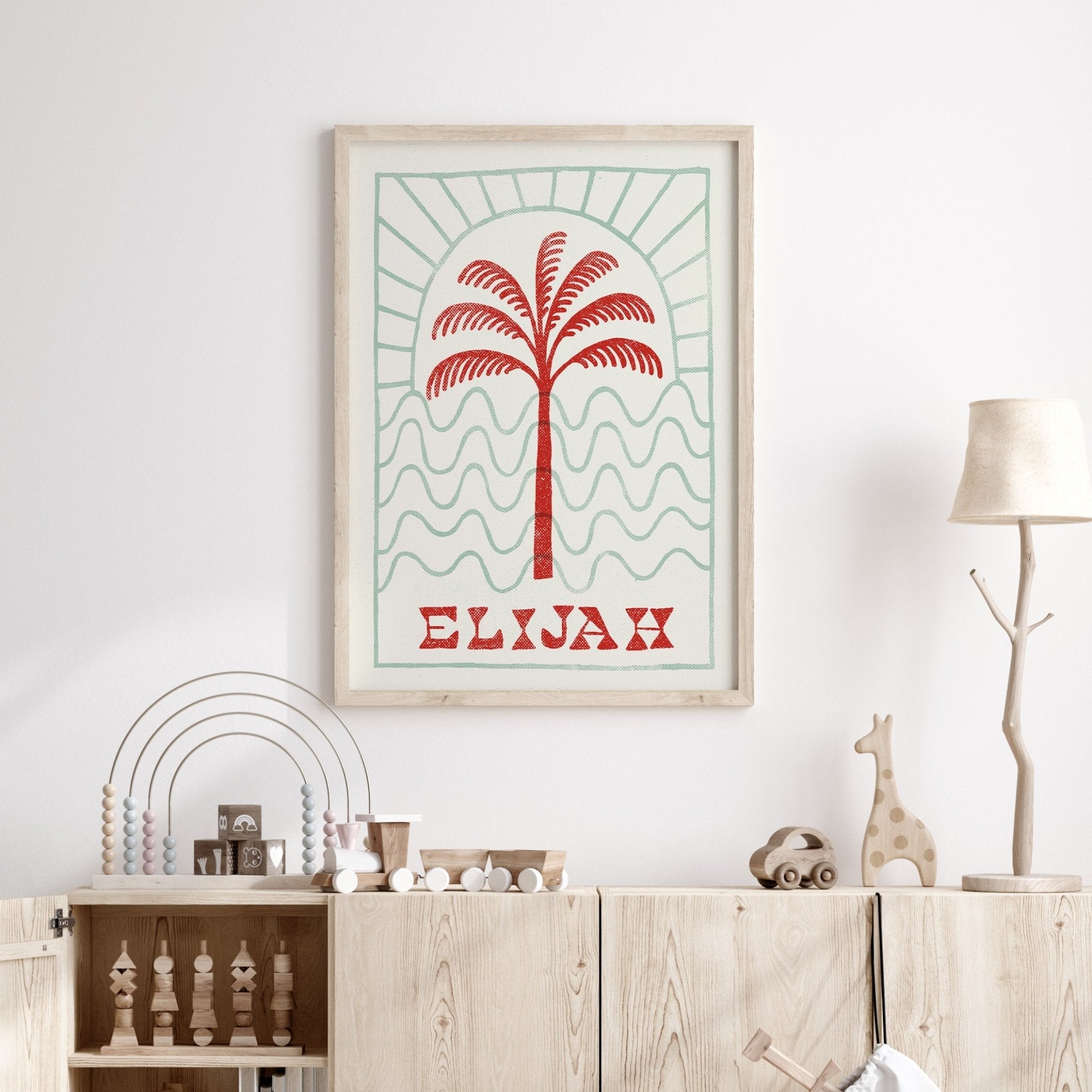 Personalised Palm & Wave Name Print