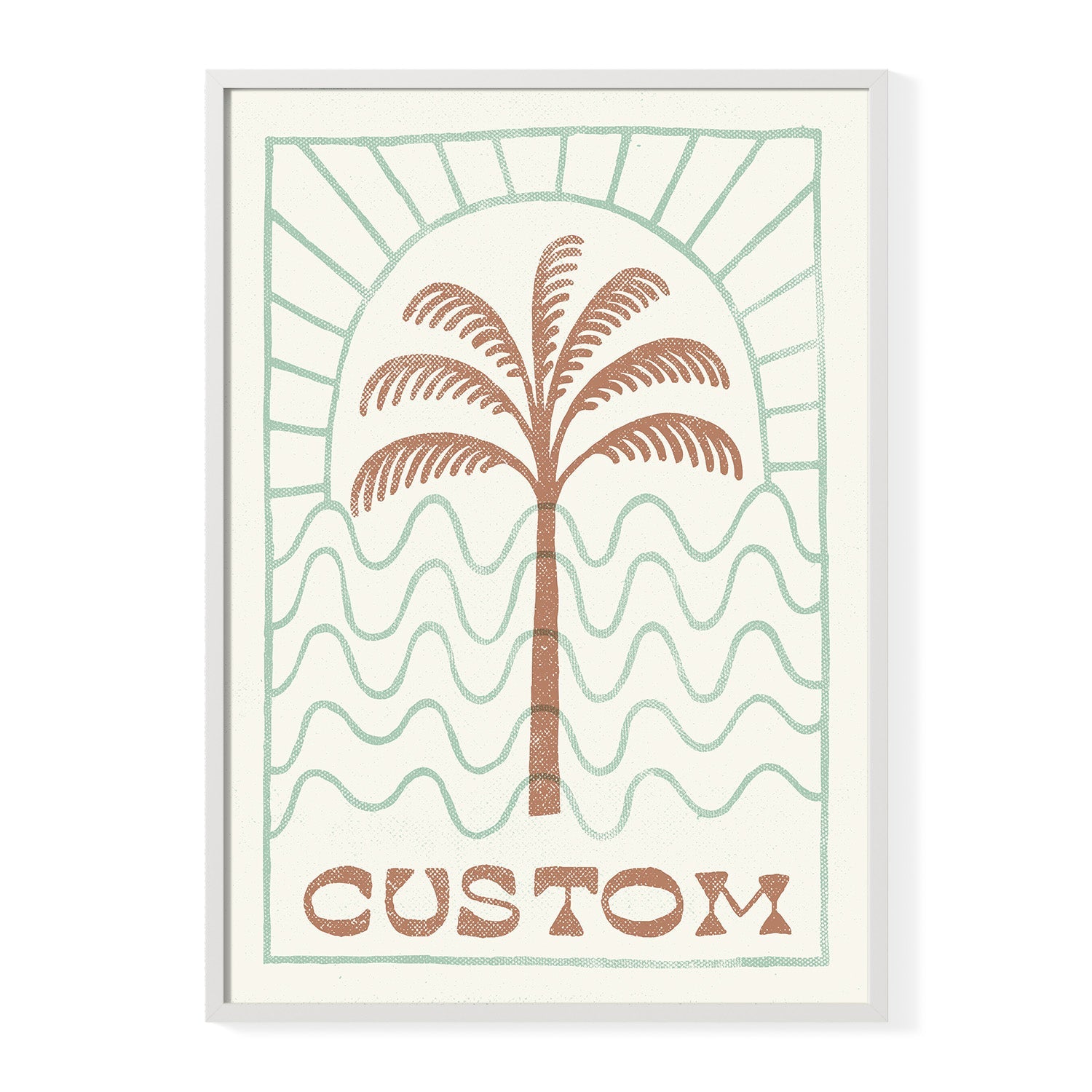 Personalised Palm & Wave Name Print