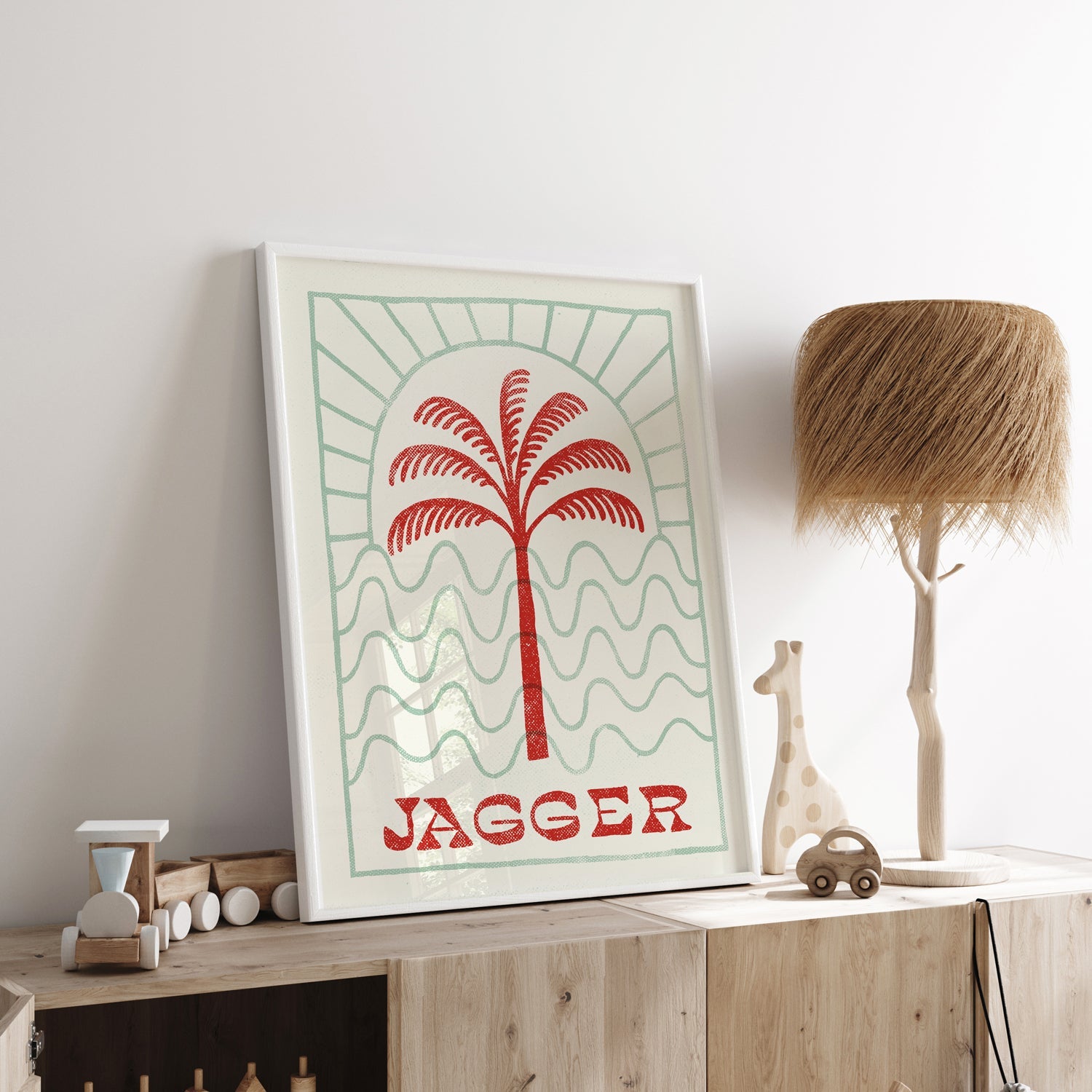 Personalised Palm & Wave Name Print