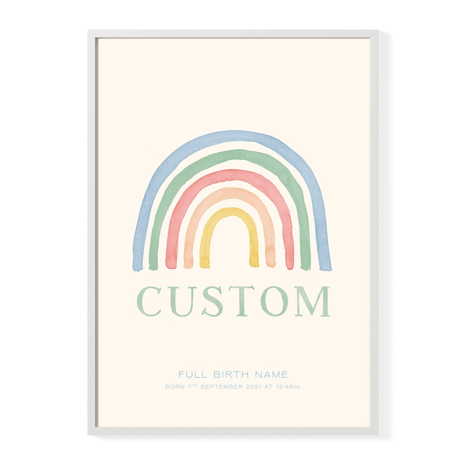 Personalised Rainbow Birth Print