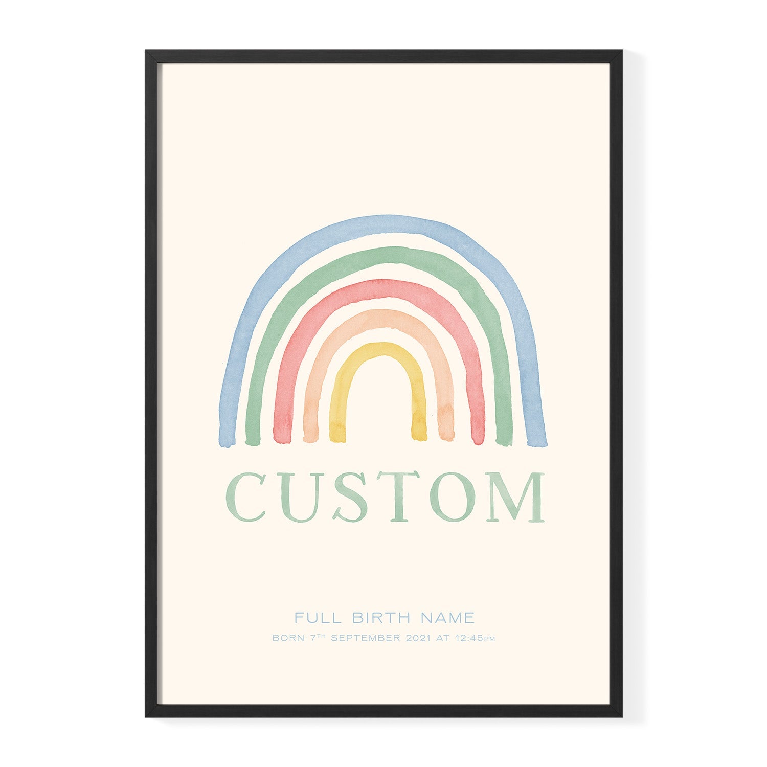 Personalised Rainbow Birth Print